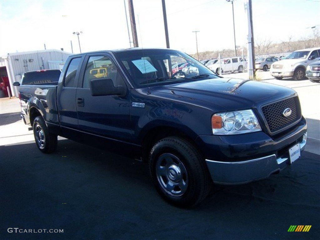 2005 F150 XLT SuperCab - True Blue Metallic / Medium Flint/Dark Flint Grey photo #3