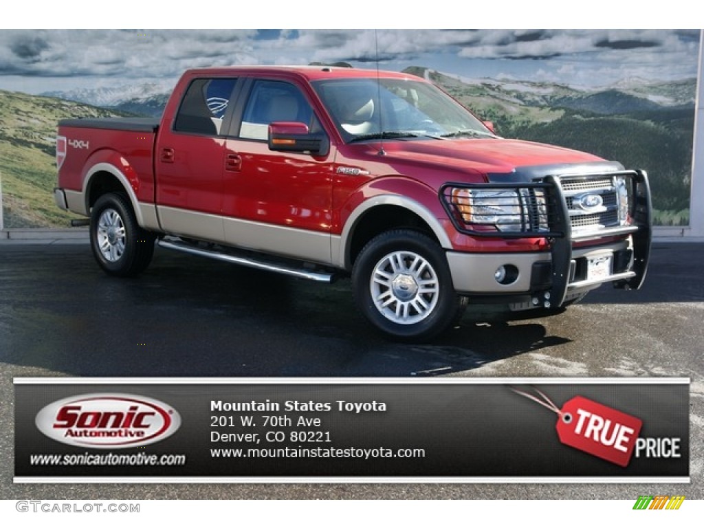 2010 F150 Lariat SuperCrew 4x4 - Red Candy Metallic / Tan photo #1