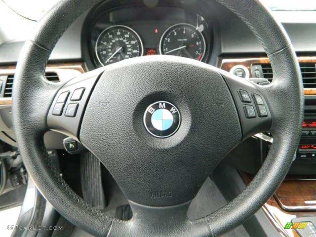 2008 BMW 3 Series 328i Sedan Black Steering Wheel Photo #76756206