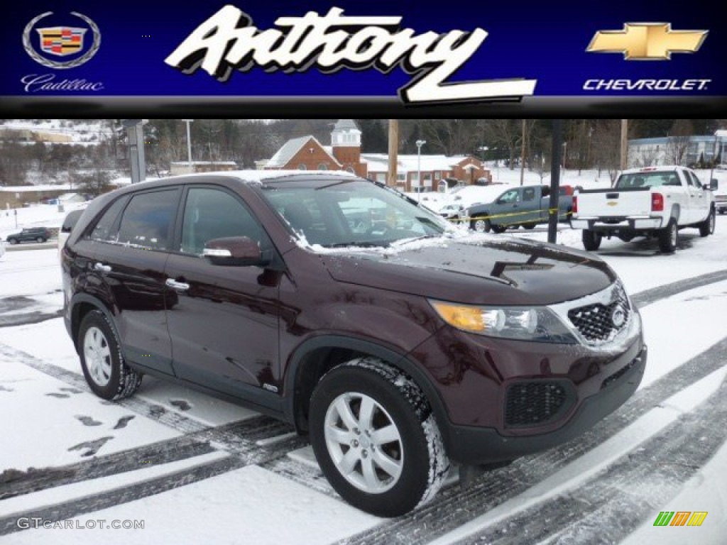 2012 Sorento LX AWD - Dark Cherry / Black photo #1