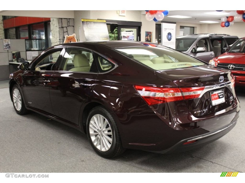 2013 Avalon Hybrid XLE - Sizzling Crimson Mica / Almond photo #5