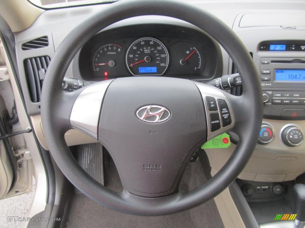 2010 Hyundai Elantra GLS Beige Steering Wheel Photo #76761776