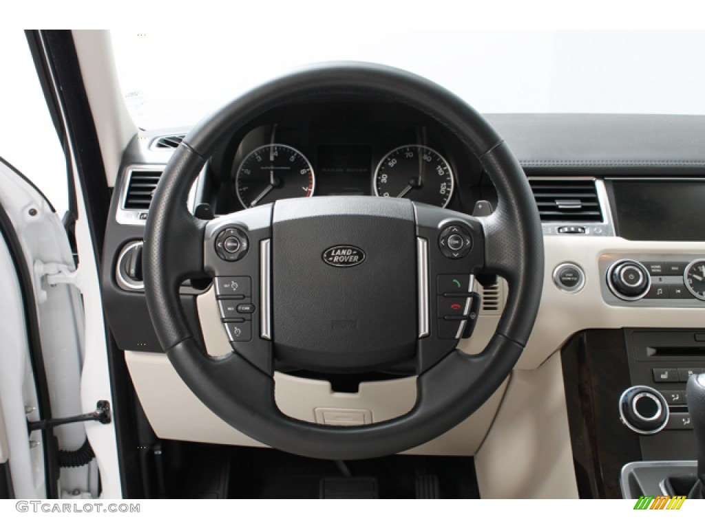 2011 Land Rover Range Rover Sport Supercharged Ivory/Ebony Steering Wheel Photo #76766240