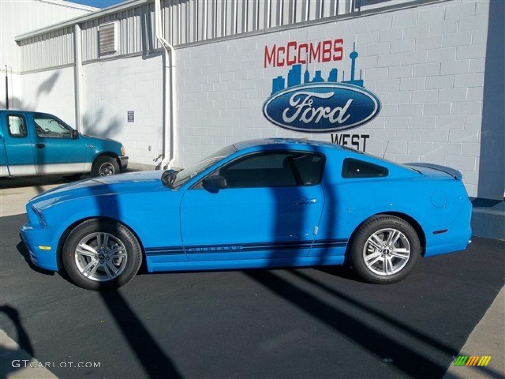 2013 Mustang V6 Coupe - Grabber Blue / Charcoal Black photo #3