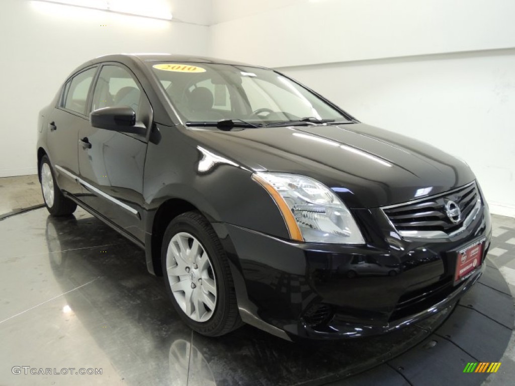 2010 Sentra 2.0 S - Super Black / Charcoal photo #1