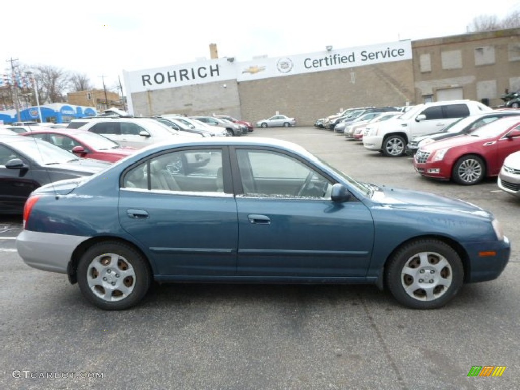 2003 Elantra GLS Sedan - Ocean Blue / Beige photo #13