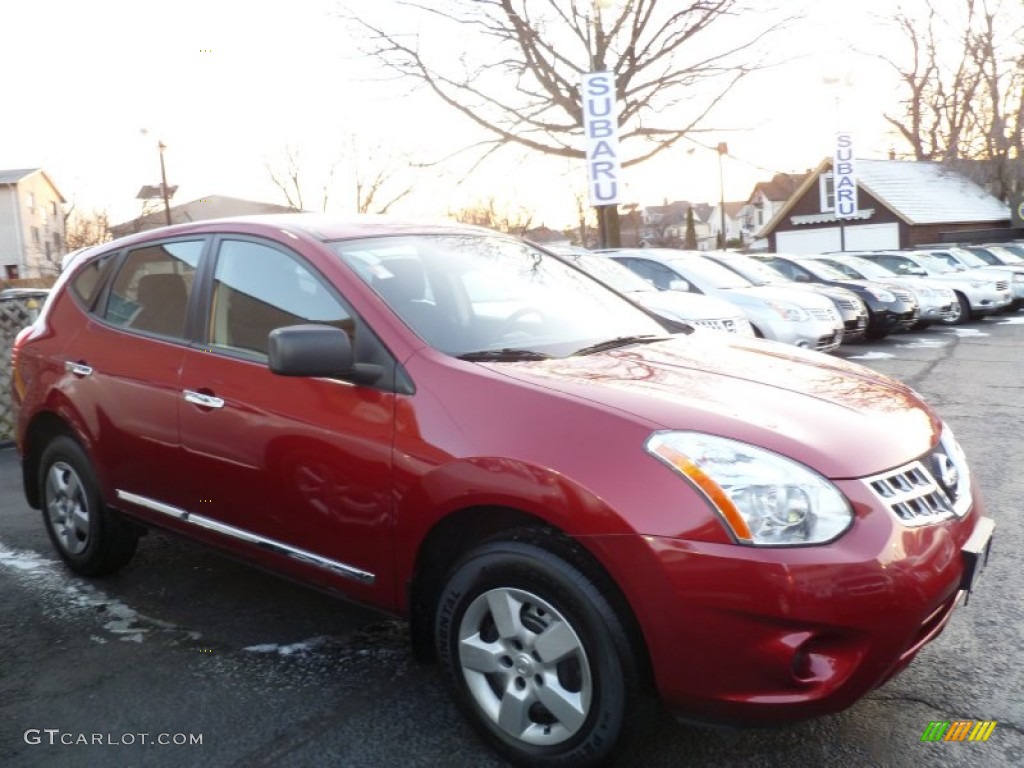 2011 Rogue S AWD - Cayenne Red / Black photo #1