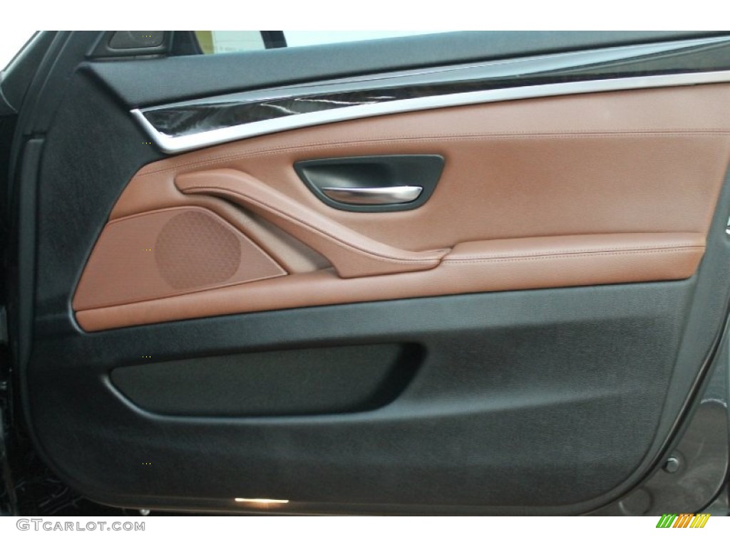 2011 BMW 5 Series 528i Sedan Cinnamon Brown Door Panel Photo #76775486