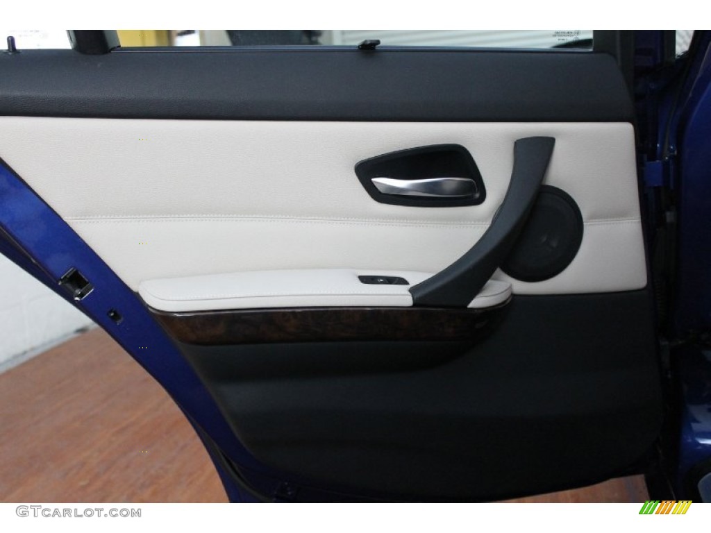 2009 BMW 3 Series 335i Sedan Oyster Dakota Leather Door Panel Photo #76776531