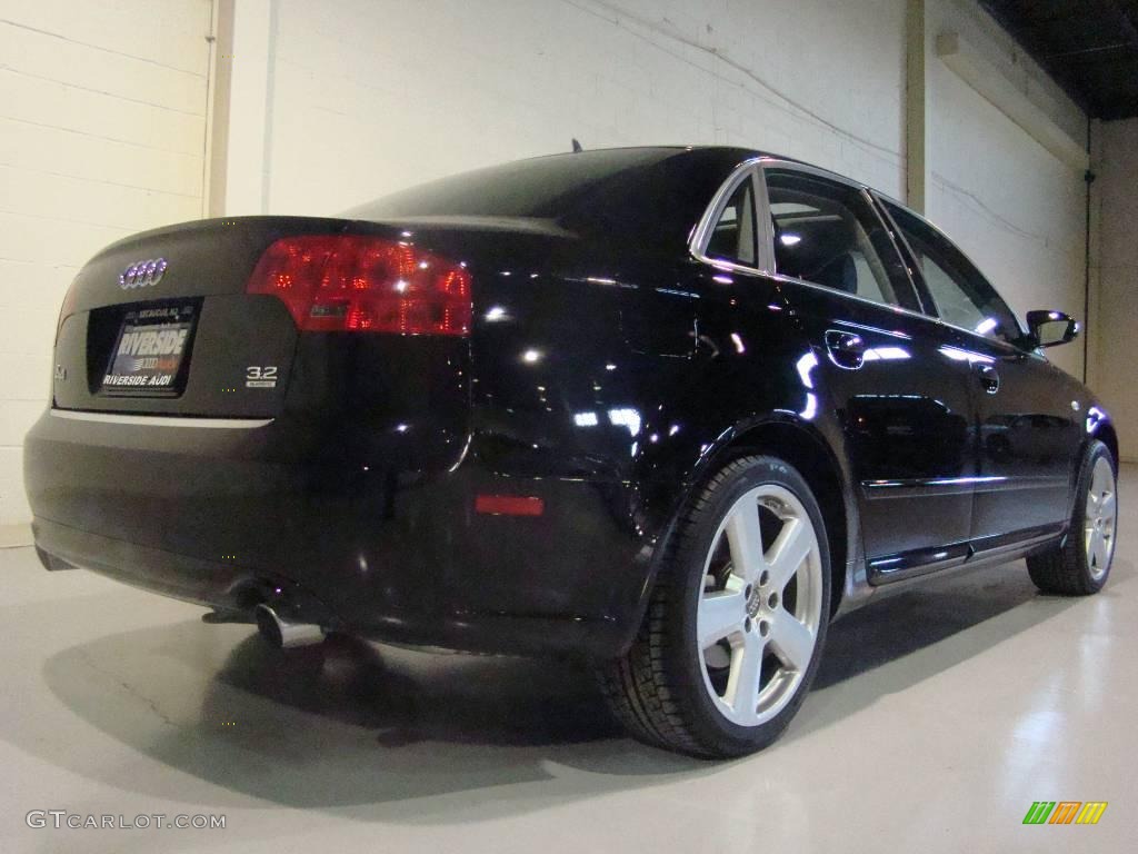 2008 A4 3.2 Quattro S-Line Sedan - Brilliant Black / Black photo #6