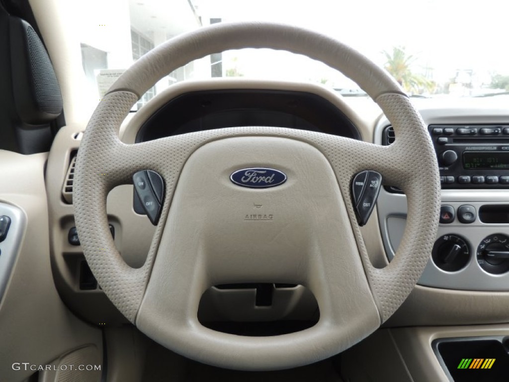 2007 Ford Escape XLT Medium/Dark Pebble Steering Wheel Photo #76781048