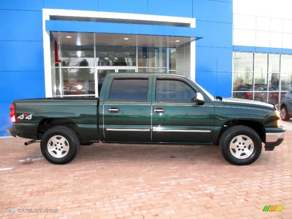 2007 Silverado 1500 Classic LT Crew Cab 4x4 - Dark Green Metallic / Tan photo #3