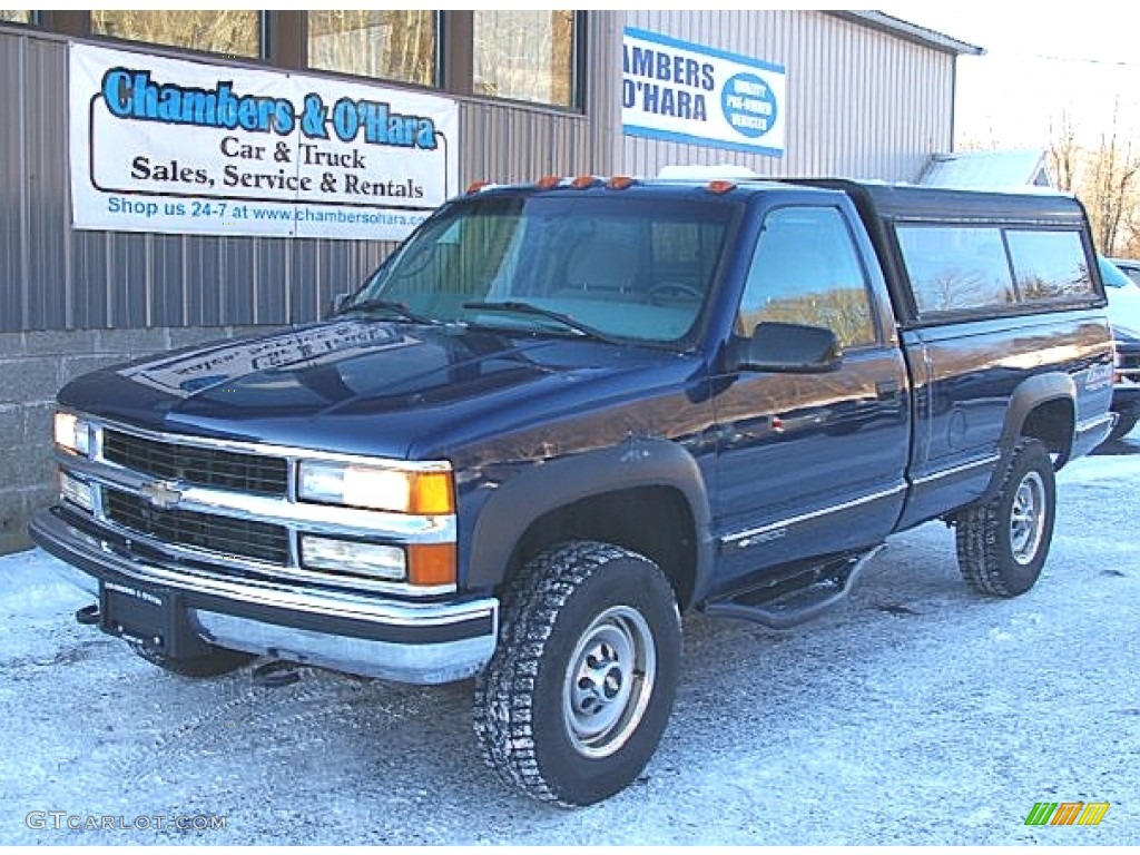 2000 Silverado 2500 LS Regular Cab 4x4 - Indigo Blue Metallic / Medium Gray photo #1