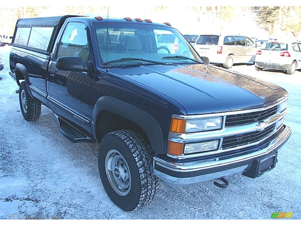Indigo Blue Metallic 2000 Chevrolet Silverado 2500 LS Regular Cab 4x4 Exterior Photo #76781765