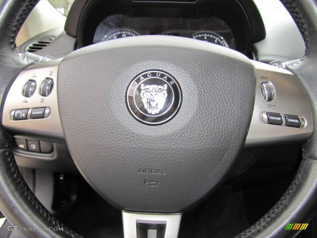 2008 Jaguar XK XK8 Coupe Charcoal Steering Wheel Photo #76781786