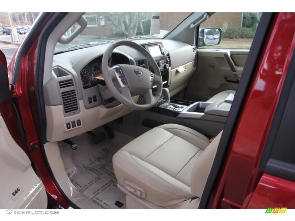 Almond Interior 2013 Nissan Titan SL Crew Cab 4x4 Photo #76786650