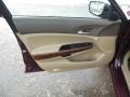 Ivory 2010 Honda Accord EX Sedan Door Panel