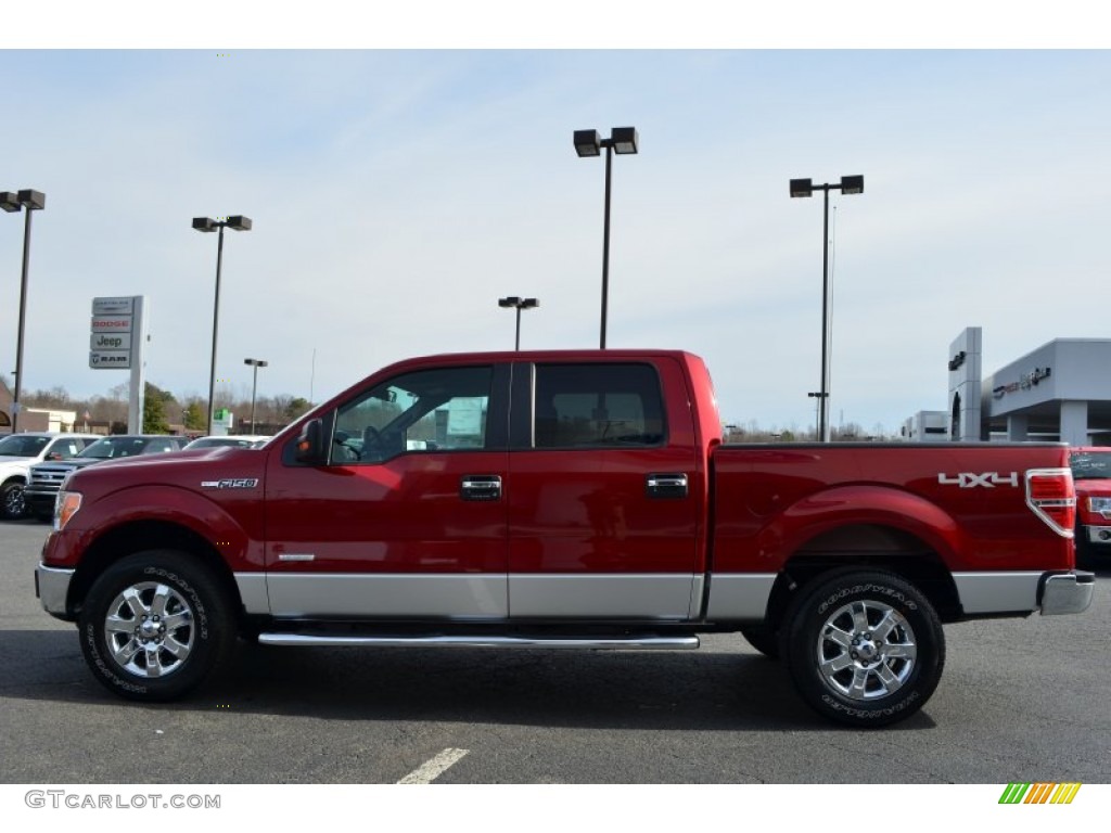 2013 F150 XLT SuperCrew 4x4 - Ruby Red Metallic / Steel Gray photo #5