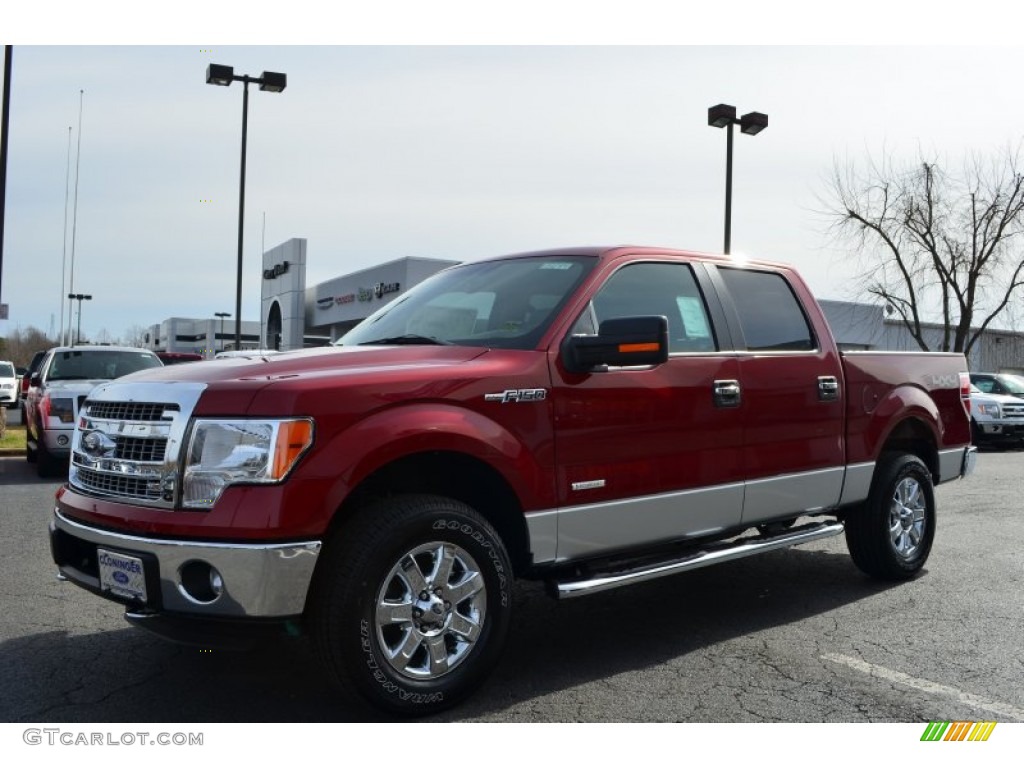 2013 F150 XLT SuperCrew 4x4 - Ruby Red Metallic / Steel Gray photo #6