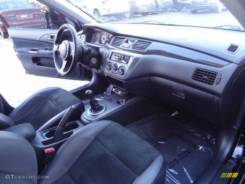 2006 Mitsubishi Lancer Evolution IX Black Alcantara Dashboard Photo #76788456