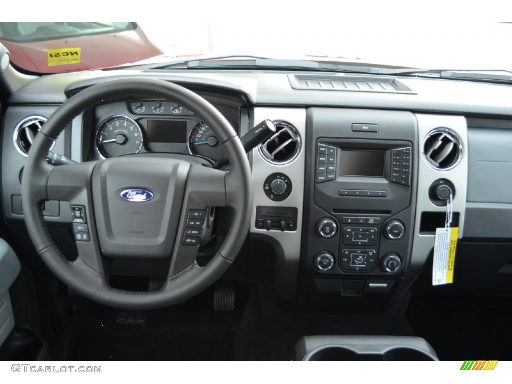 2013 F150 XLT SuperCrew 4x4 - Ruby Red Metallic / Steel Gray photo #24