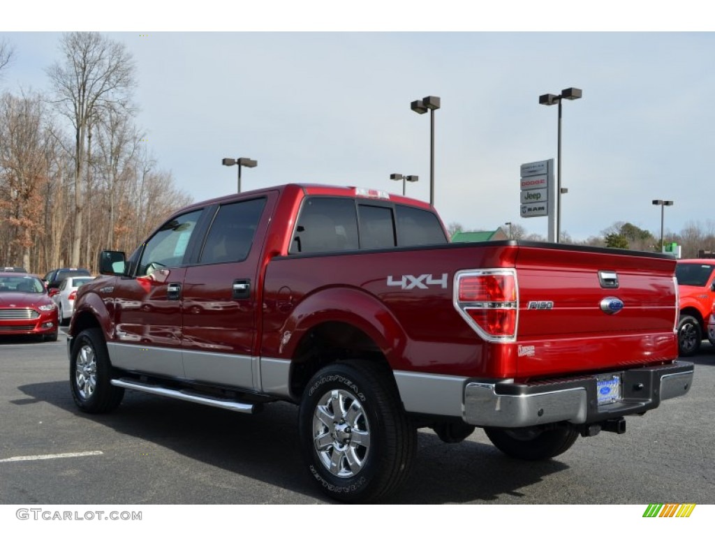 2013 F150 XLT SuperCrew 4x4 - Ruby Red Metallic / Steel Gray photo #43