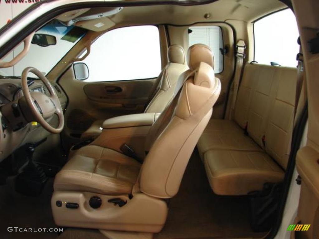 2002 F150 Lariat SuperCab 4x4 - Oxford White / Medium Parchment photo #5