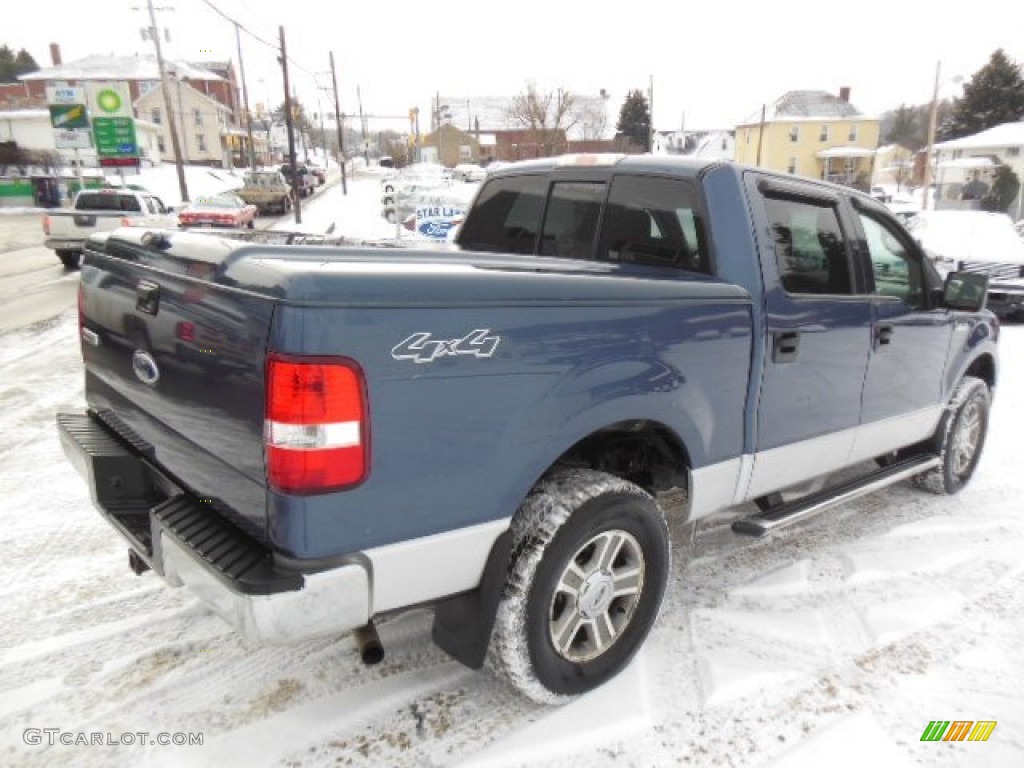 2005 F150 XLT SuperCrew 4x4 - Medium Wedgewood Blue Metallic / Medium Flint/Dark Flint Grey photo #4