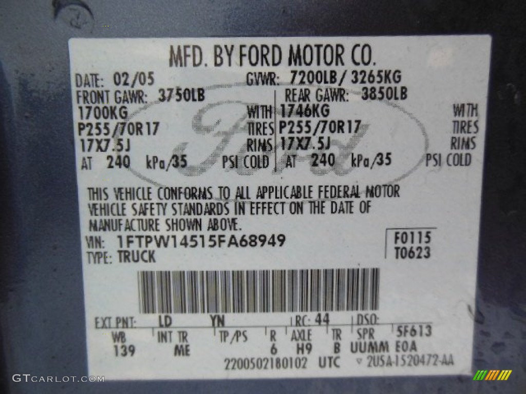 2005 F150 XLT SuperCrew 4x4 - Medium Wedgewood Blue Metallic / Medium Flint/Dark Flint Grey photo #15