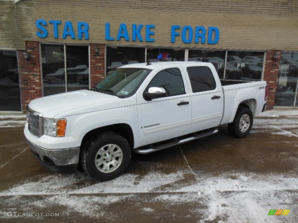 2008 Sierra 1500 SLE Crew Cab 4x4 - Summit White / Ebony photo #1