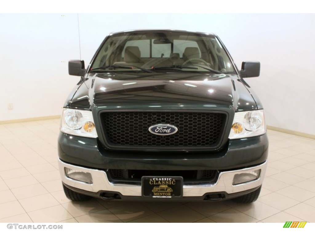 2004 F150 XLT SuperCrew 4x4 - Aspen Green Metallic / Tan photo #2