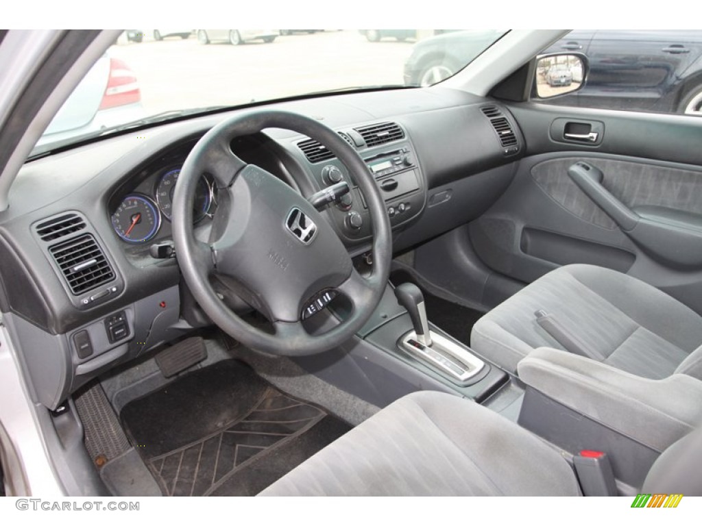 Gray Interior 2005 Honda Civic LX Sedan Photo #76797101