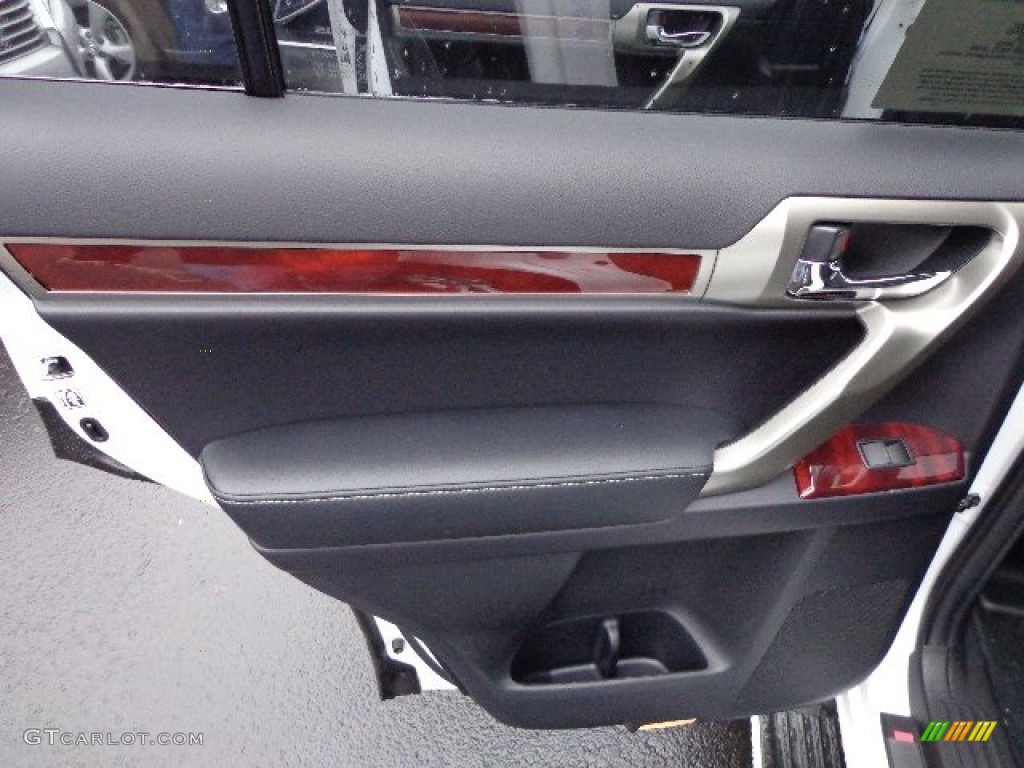 2013 Lexus GX 460 Black/Auburn Bubinga Door Panel Photo #76798514
