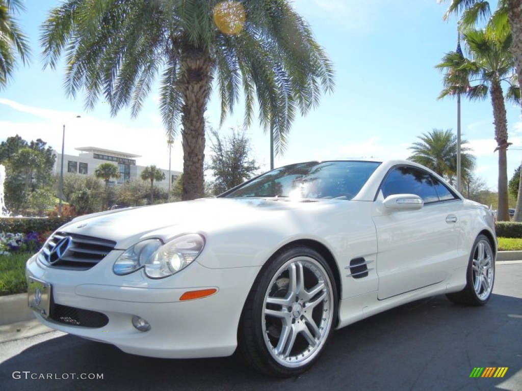 Alabaster White 2005 Mercedes-Benz SL 500 Roadster Exterior Photo #76800031