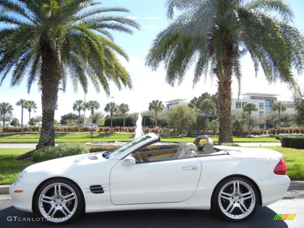 Alabaster White 2005 Mercedes-Benz SL 500 Roadster Exterior Photo #76800155