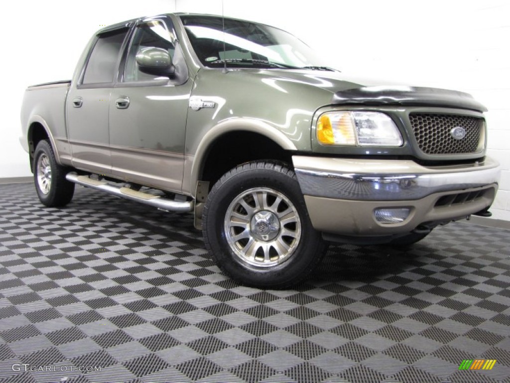 2003 F150 King Ranch SuperCrew 4x4 - Estate Green Metallic / Castano Brown Leather photo #1