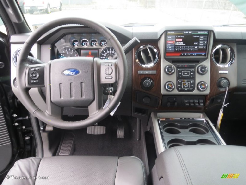 2013 Ford F350 Super Duty Lariat Crew Cab 4x4 Black Dashboard Photo #76802231