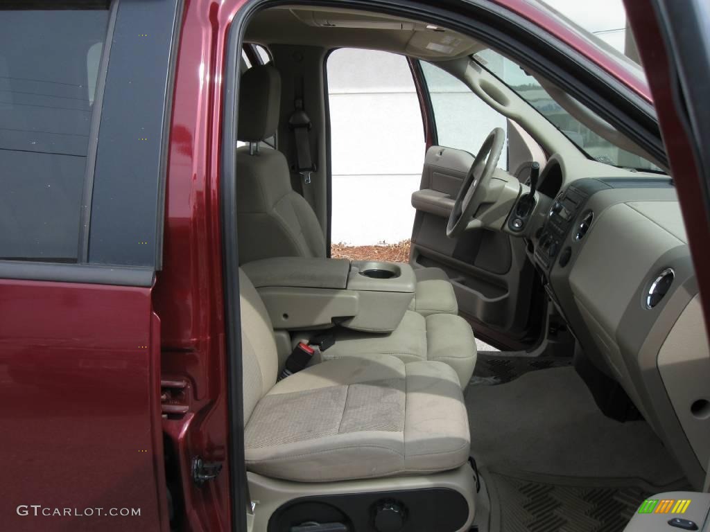 2005 F150 XLT SuperCrew 4x4 - Dark Toreador Red Metallic / Tan photo #8