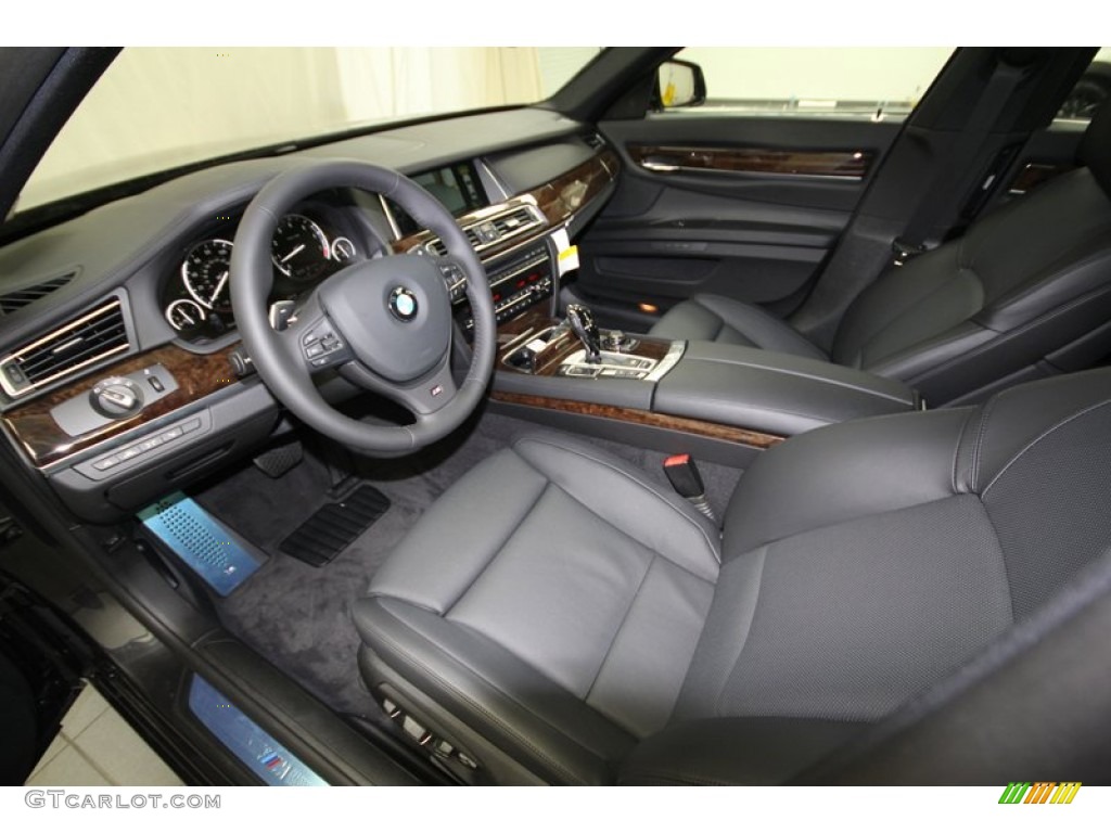 Black Interior 2013 BMW 7 Series 750i Sedan Photo #76805520