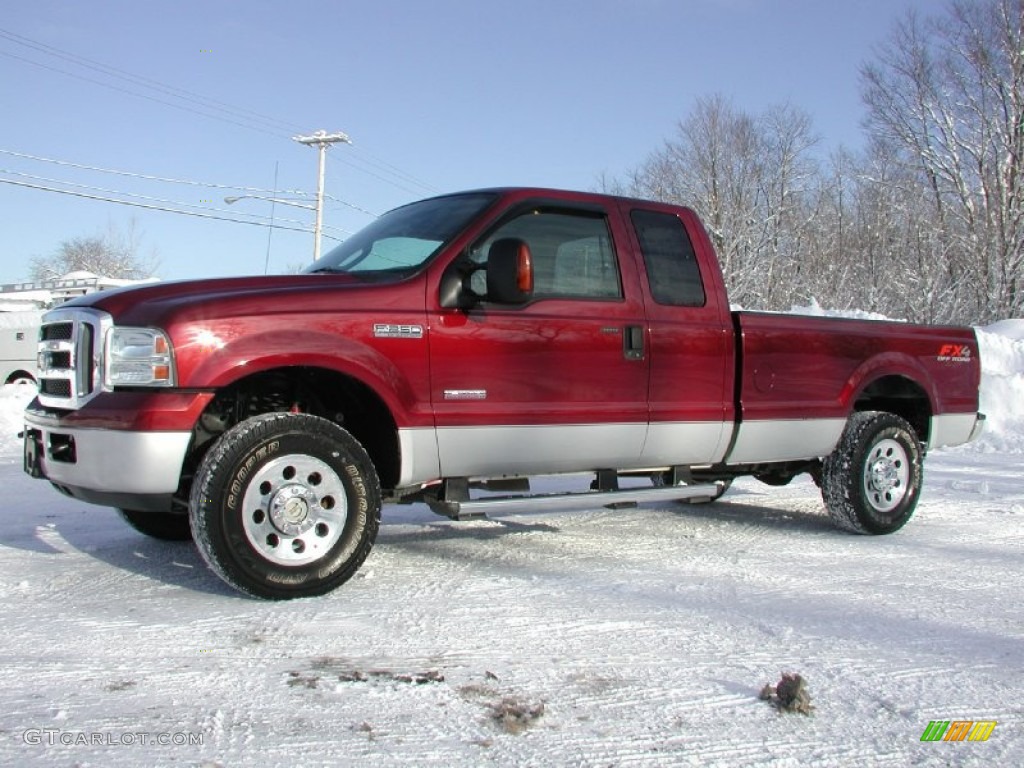 2005 F250 Super Duty FX4 SuperCab 4x4 - Dark Toreador Red Metallic / Dark Flint photo #1