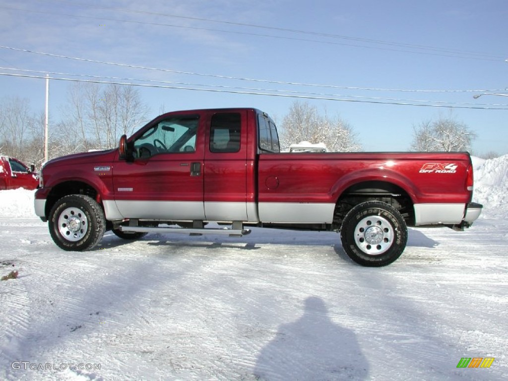 2005 F250 Super Duty FX4 SuperCab 4x4 - Dark Toreador Red Metallic / Dark Flint photo #5