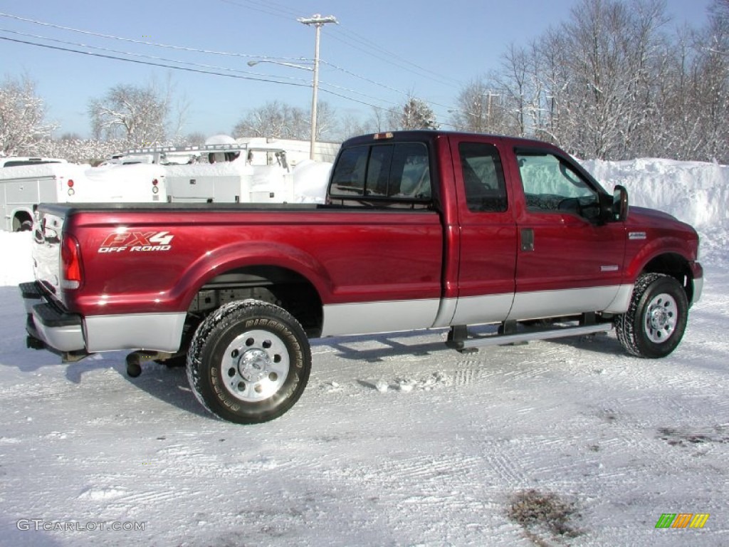 2005 F250 Super Duty FX4 SuperCab 4x4 - Dark Toreador Red Metallic / Dark Flint photo #12