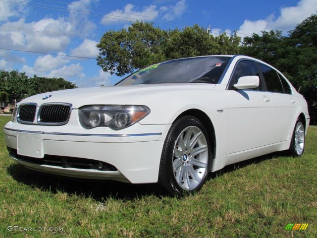 2004 7 Series 745Li Sedan - Alpine White / Dark Beige/Beige III photo #1