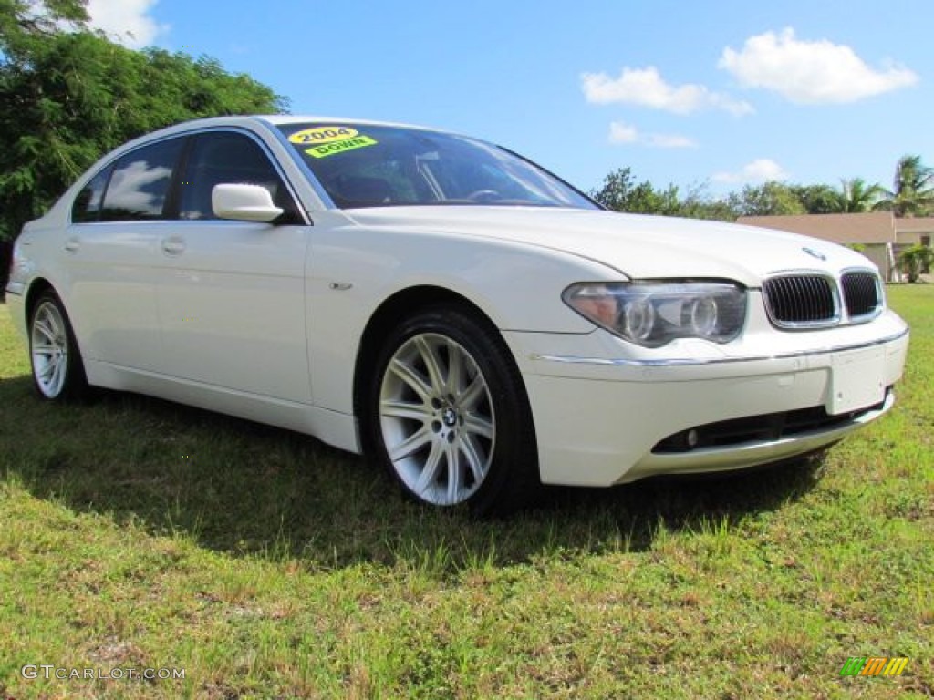 2004 7 Series 745Li Sedan - Alpine White / Dark Beige/Beige III photo #3