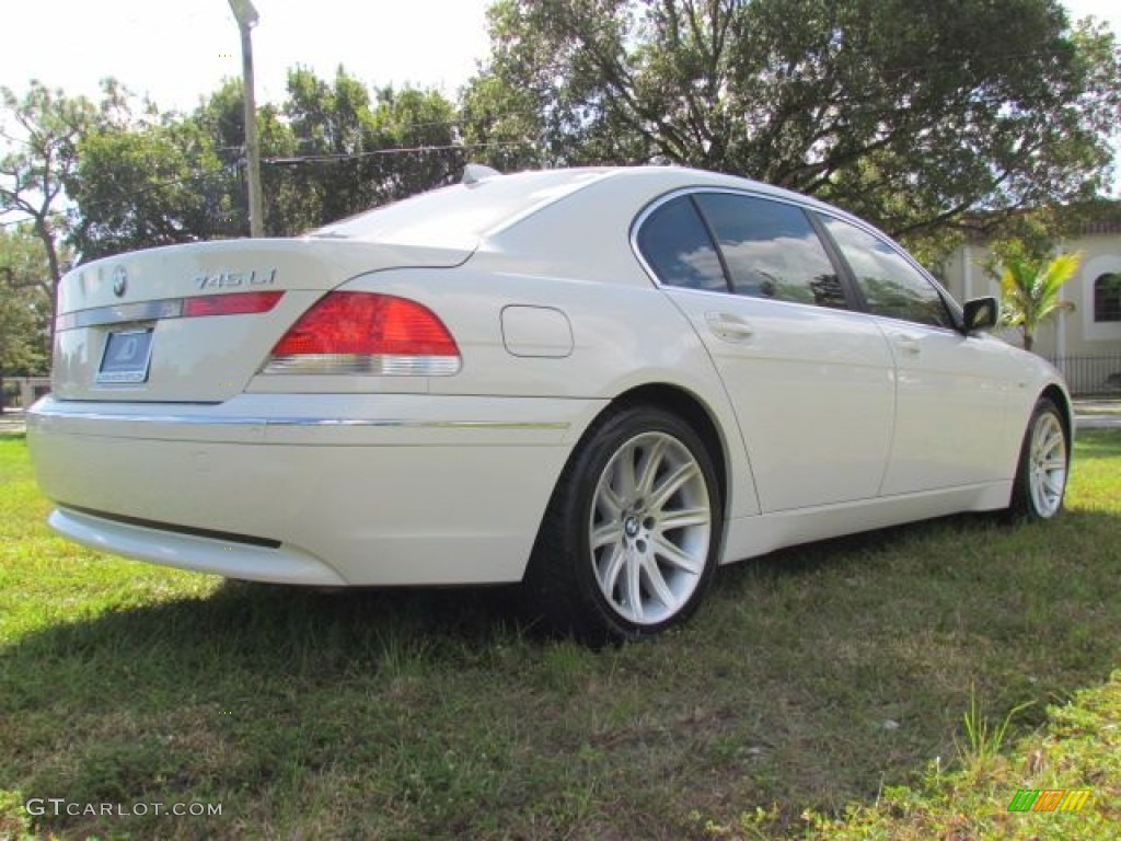 2004 7 Series 745Li Sedan - Alpine White / Dark Beige/Beige III photo #4