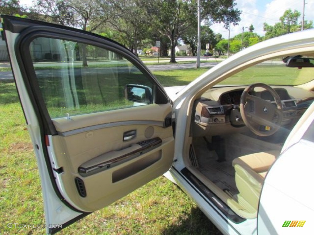 2004 7 Series 745Li Sedan - Alpine White / Dark Beige/Beige III photo #13
