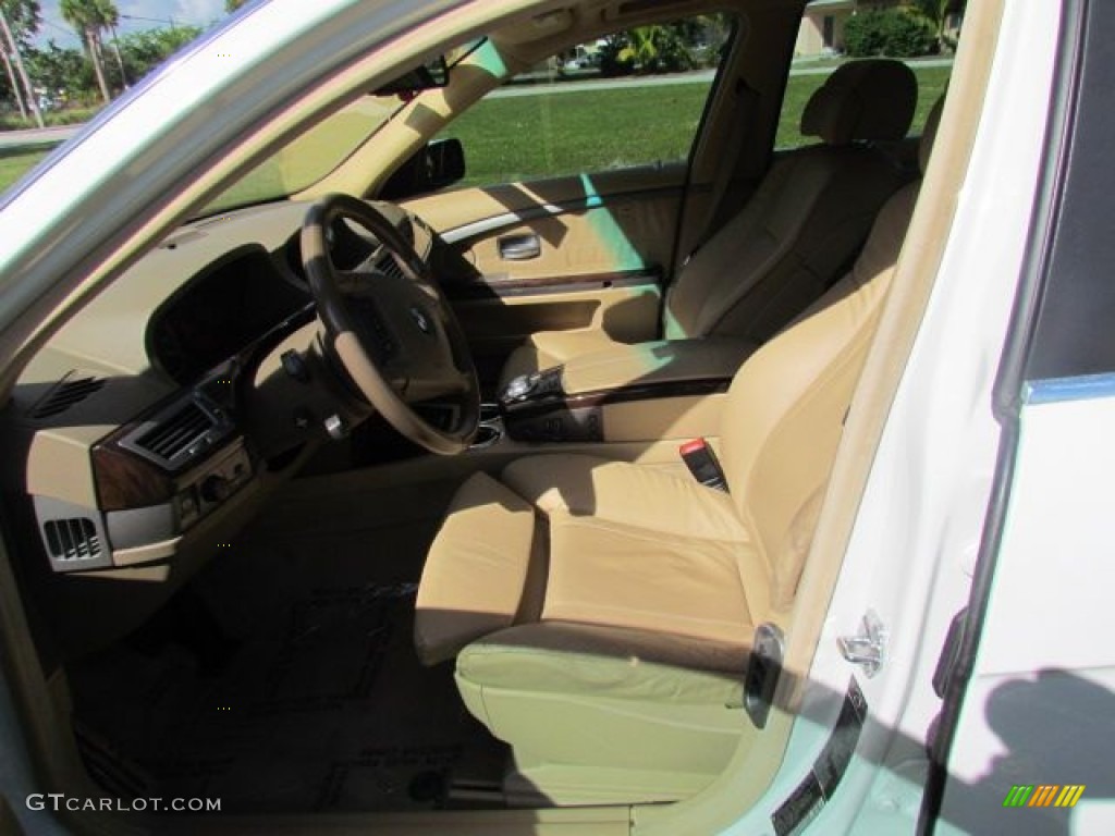 2004 7 Series 745Li Sedan - Alpine White / Dark Beige/Beige III photo #15