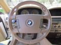 2004 BMW 7 Series Dark Beige/Beige III Interior Steering Wheel Photo