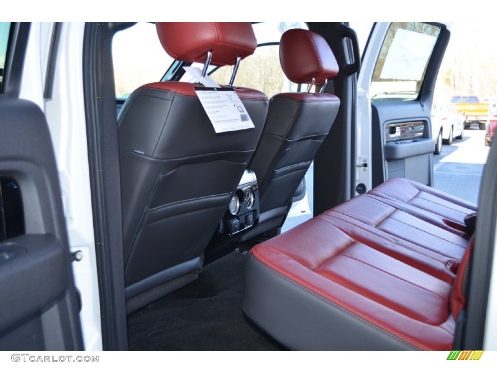 Limited Unique Red Leather Interior 2013 Ford F150 Limited SuperCrew 4x4 Photo #76809147