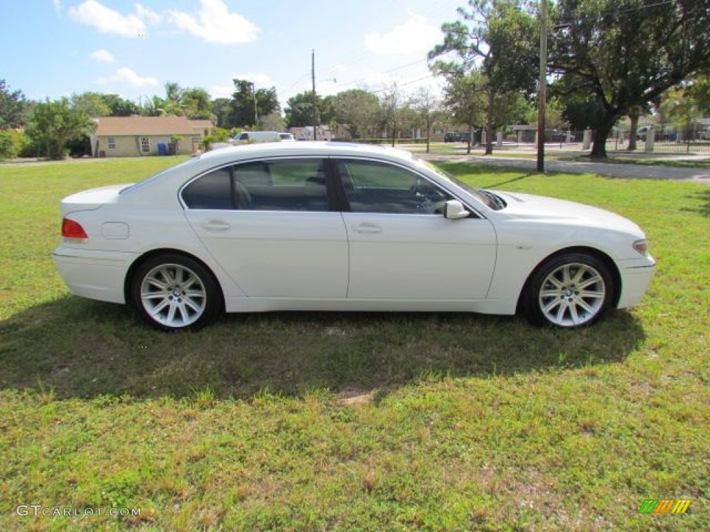 2004 7 Series 745Li Sedan - Alpine White / Dark Beige/Beige III photo #58